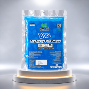 blue dry spray puff colour pouch