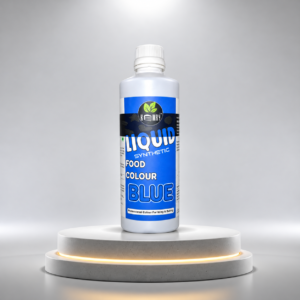 blue liquid food colour bottle