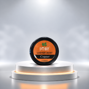 copper luster dust on illuminated podium