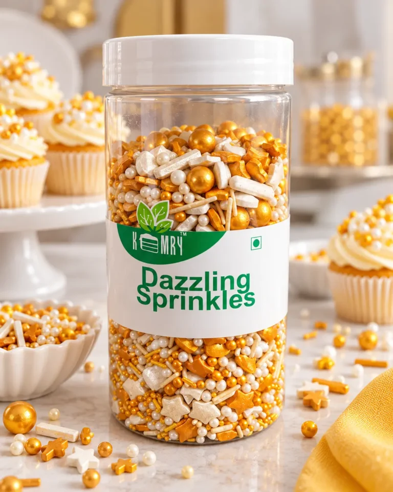 Applications dazzling gold and white sprinkles jar