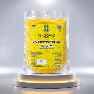 kemry yellow colorant pouch on illuminated pedestal