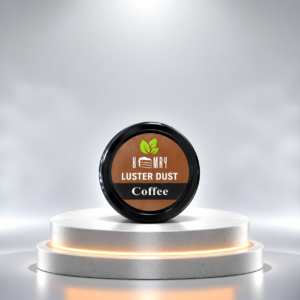 premium coffee luster dust jar on glowing pedestal