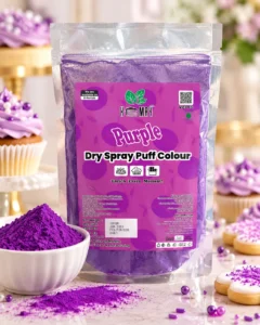 purple baking color pouch still life