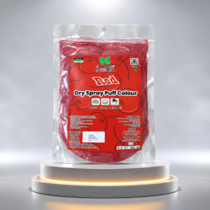 red dry spray puff colour pouch
