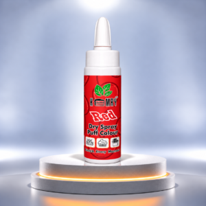 red spray bottle on glowing pedestal