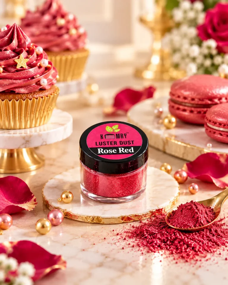 Applications rose red luster dust dessert display