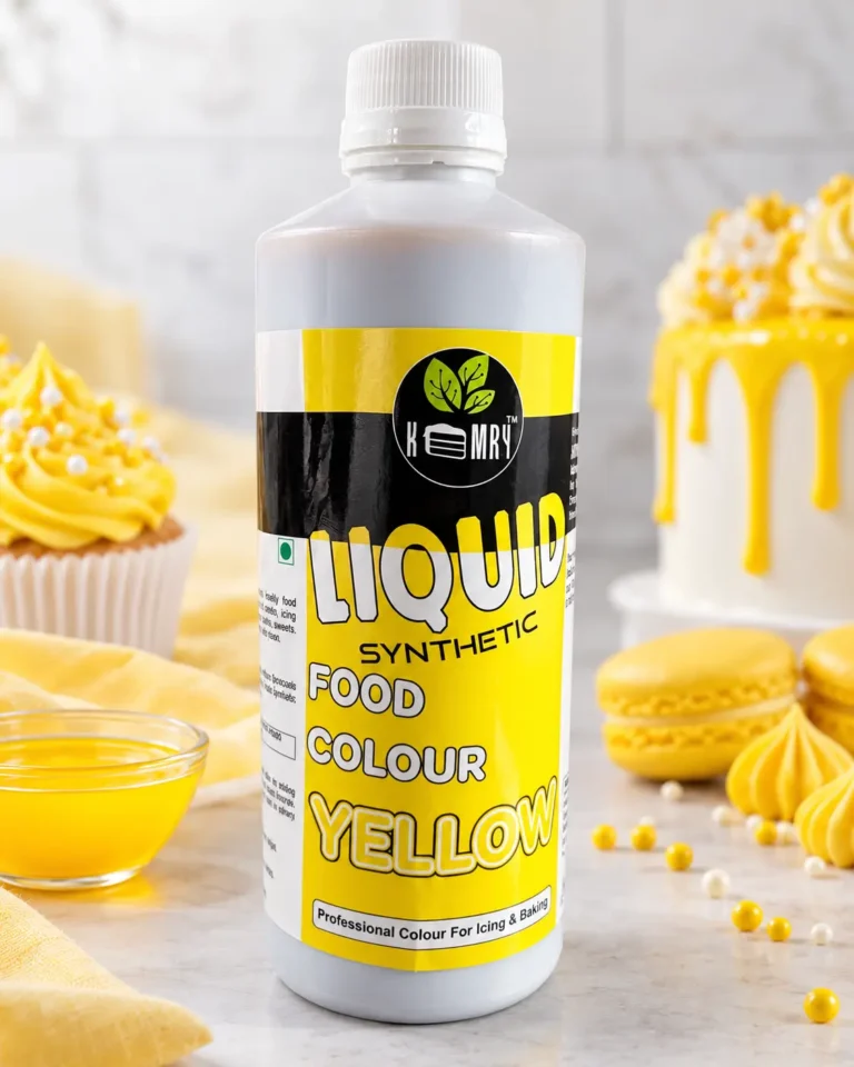 Applications yellow liquid food colour bottle